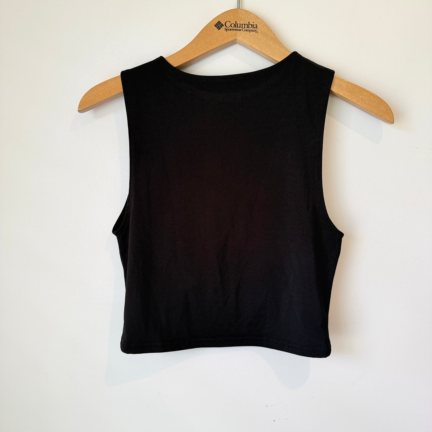 Glassons Black Ruched Front Crop Top Size M