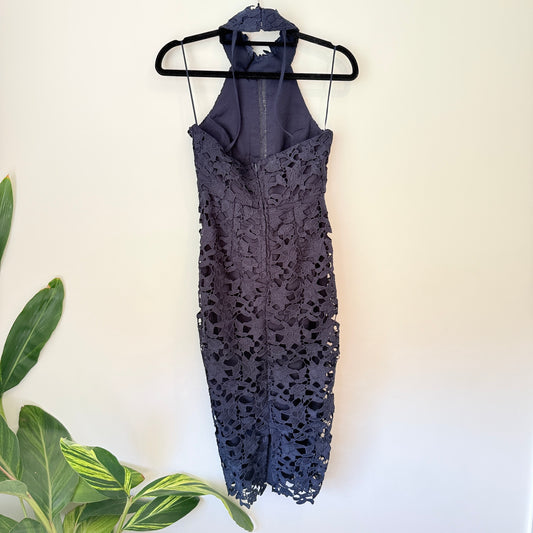 Pagani Navy Crochet Lace Pencil Dress Size 6