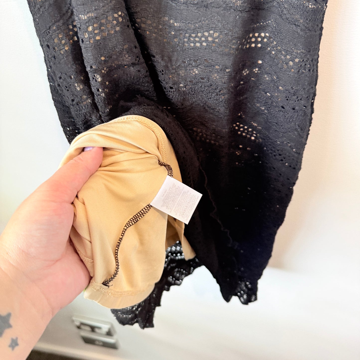 Glassons Black Lace Slip Dress Size M