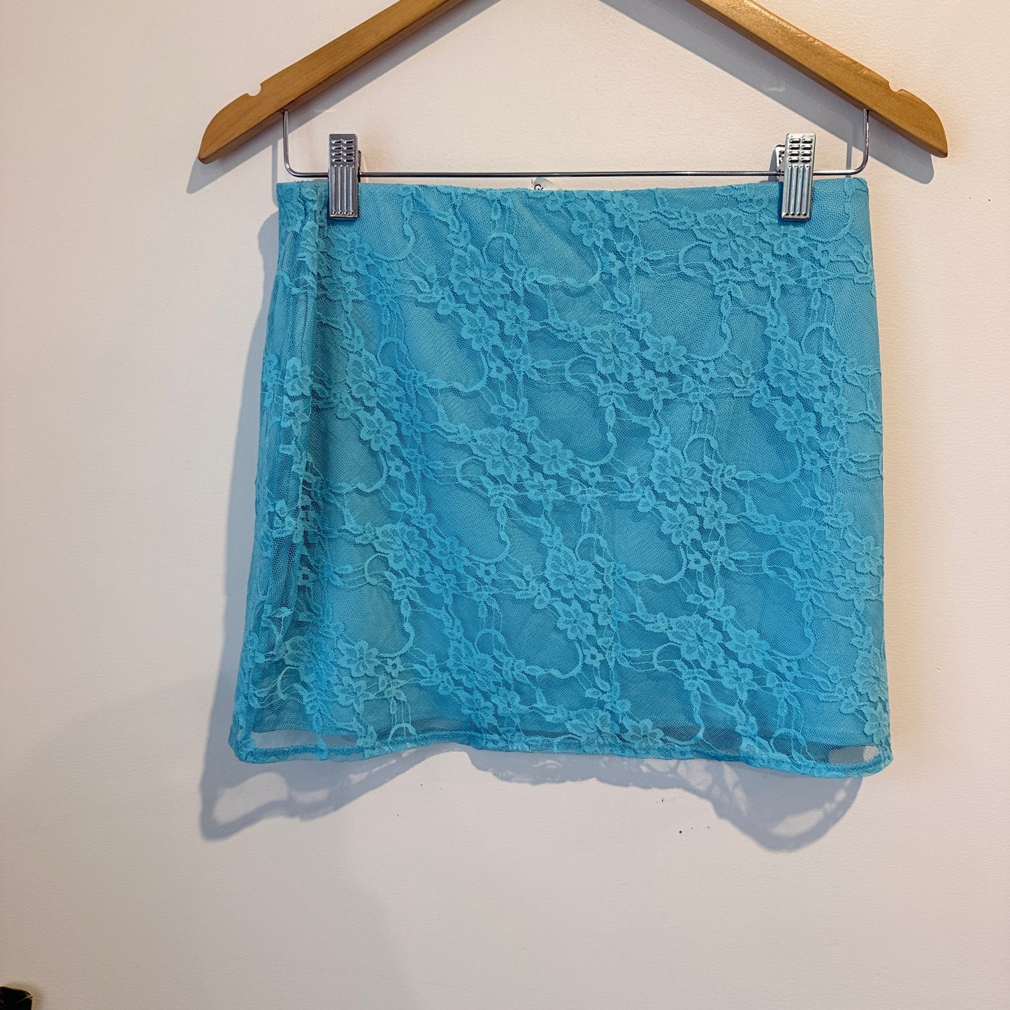 Glassons Blue Lace Mini Skirt Size M