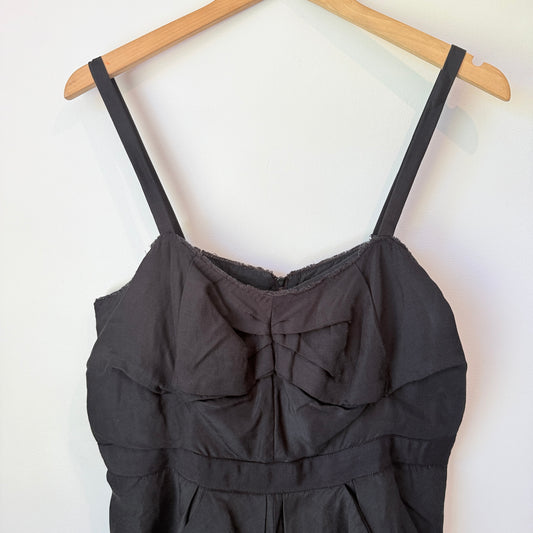 Country Road Size 14 Black Silk / Cotton Mini Dress