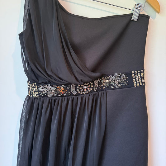 Mossimo Black One-Shoulder Dress Size L