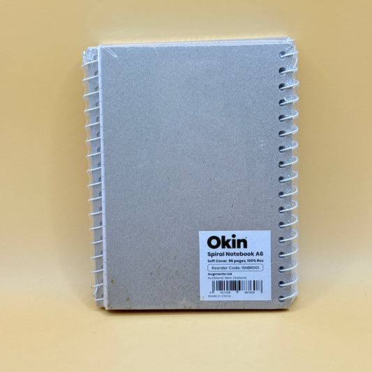 Pak of 3 Okin A6 Spiral Notebook