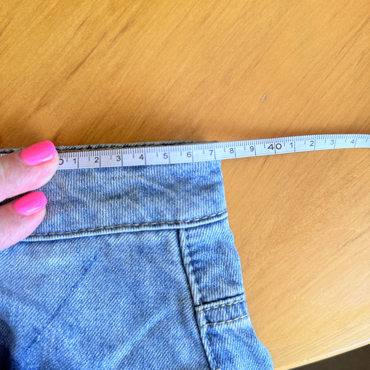 Junkfood Light Blue Distressed Denim Mini Skirt - 74cm waist