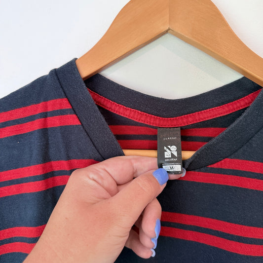 AS Colour Classic Red & Navy Stripe Tee – Size M
