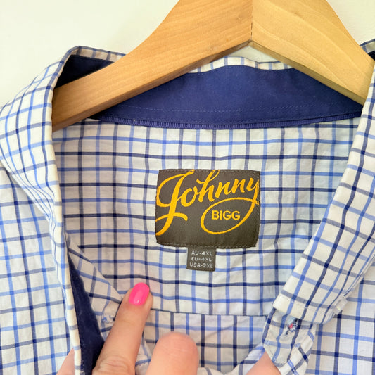 Johnny Bigg Windowpane Print Shirt Size 4XL