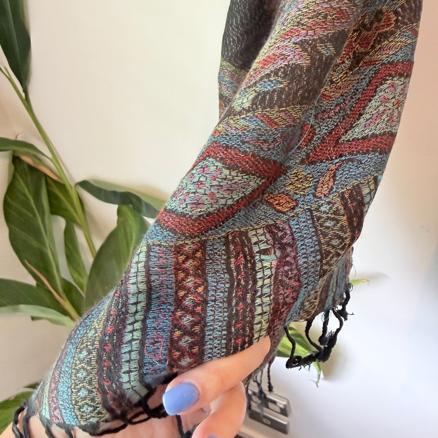 Paisley Boho Fringed Scarf / Shawl