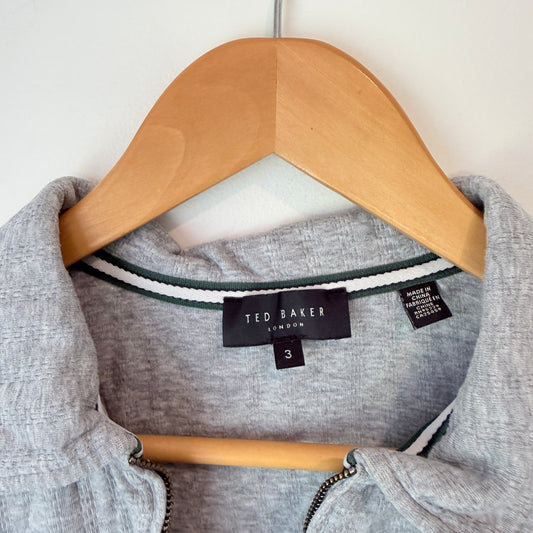 Ted Baker Grey Marl Zip Neck Polo Shirt - Size 3