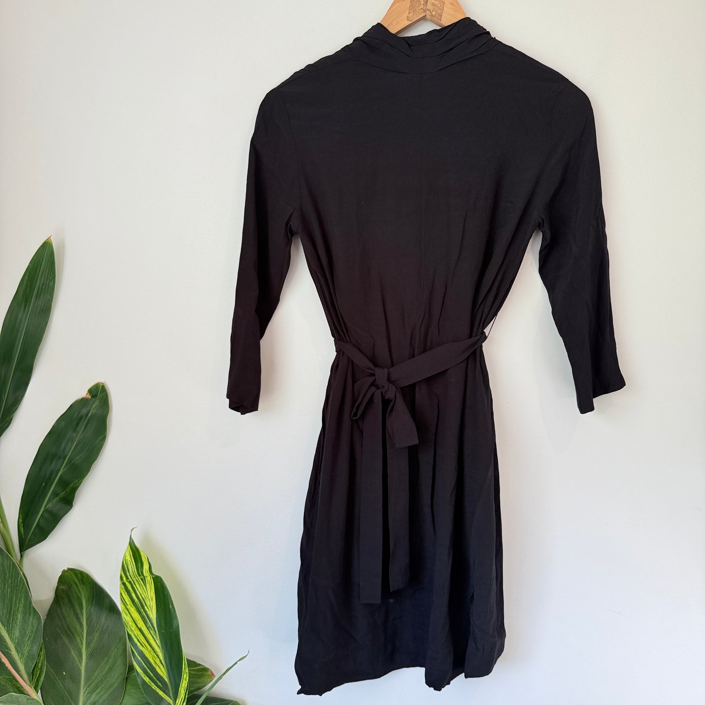 COS Black Viscose Wrap Dress Size 6