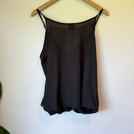 Little One Black Spaghetti Strap Tank Top in Size 12