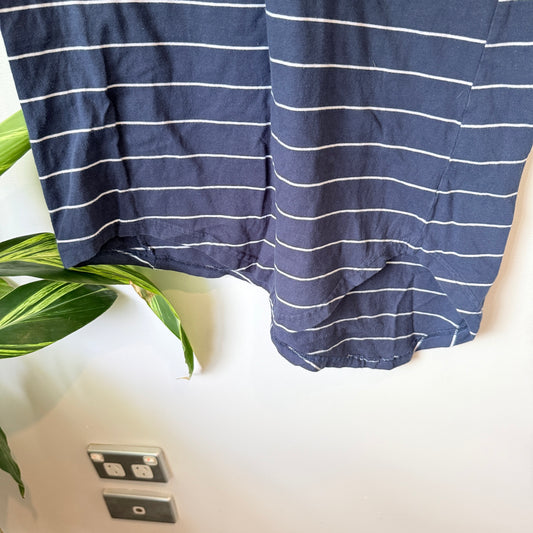 Elm Navy Stripe Colour-Block Long Sleeve Dress – Size 10