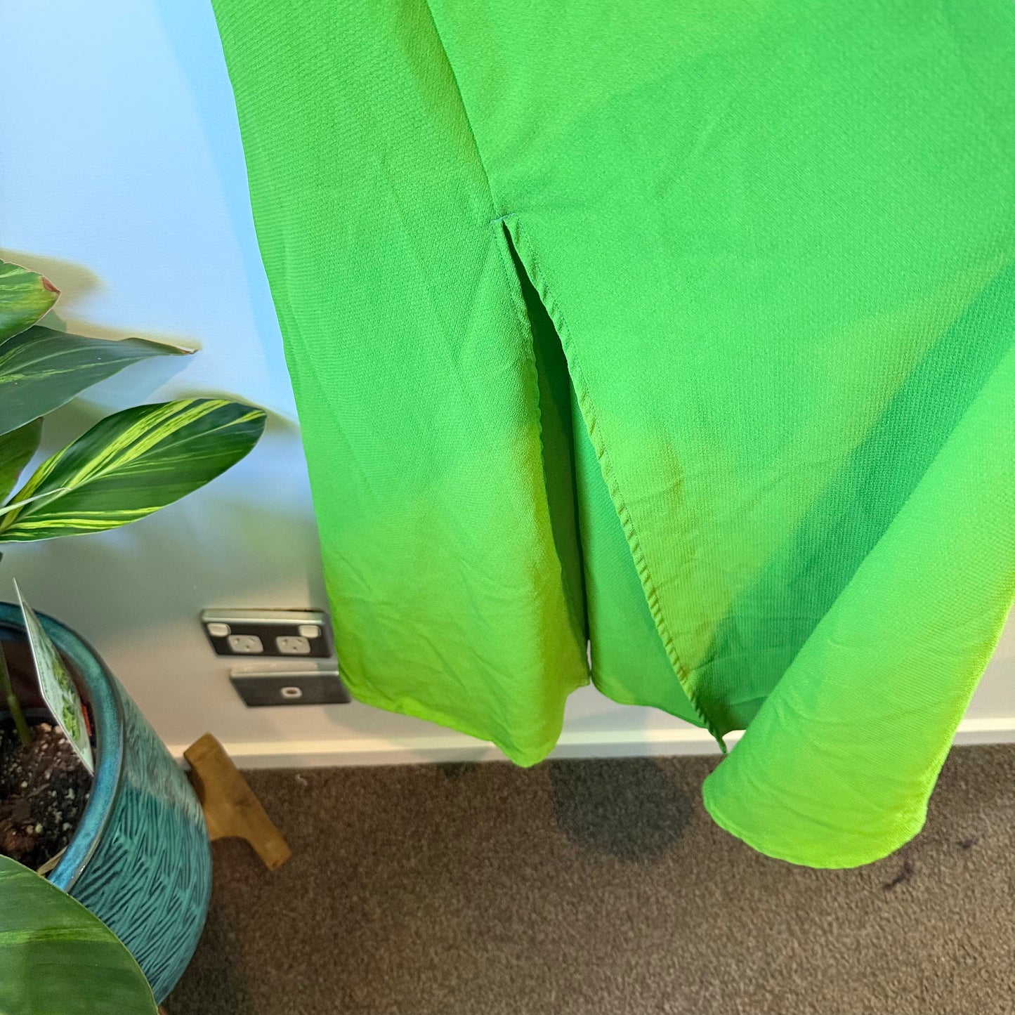 Mon Cherie Green Dress – Elegant Style with Back Tie Detail - Size M