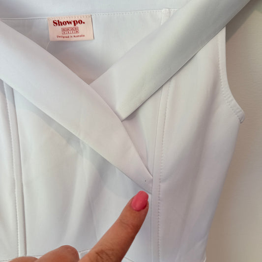 Showpo One For The Money Dress White Size 6