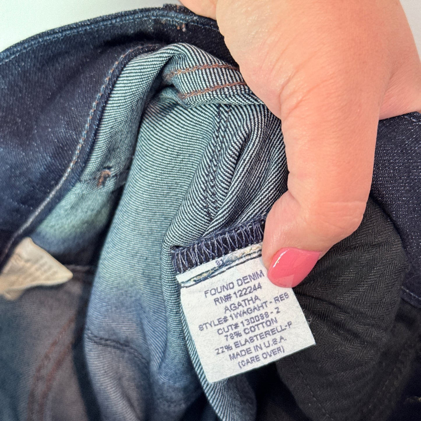 Found Denim Agatha Wide Leg Jeans Dark Wash Size 25