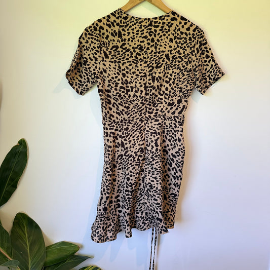 Missguided Cheetah Ruched Bottom Dress in Size 32