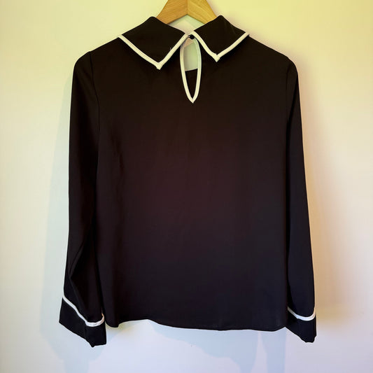 ZARA Basic Collection Black Long Sleeve Top Size S