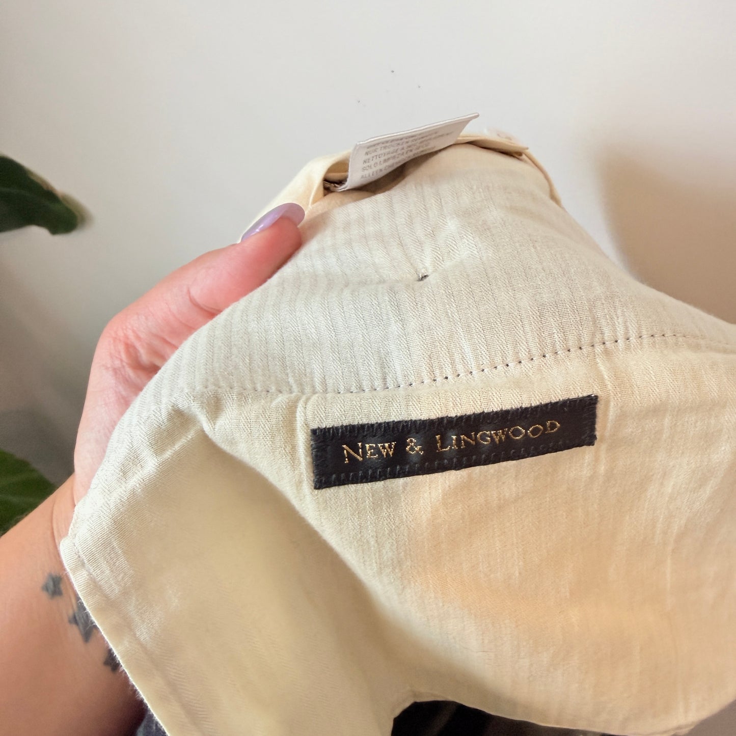 Vintage New & Lingwood Waist 78cm 100% Wool Plaid Trousers