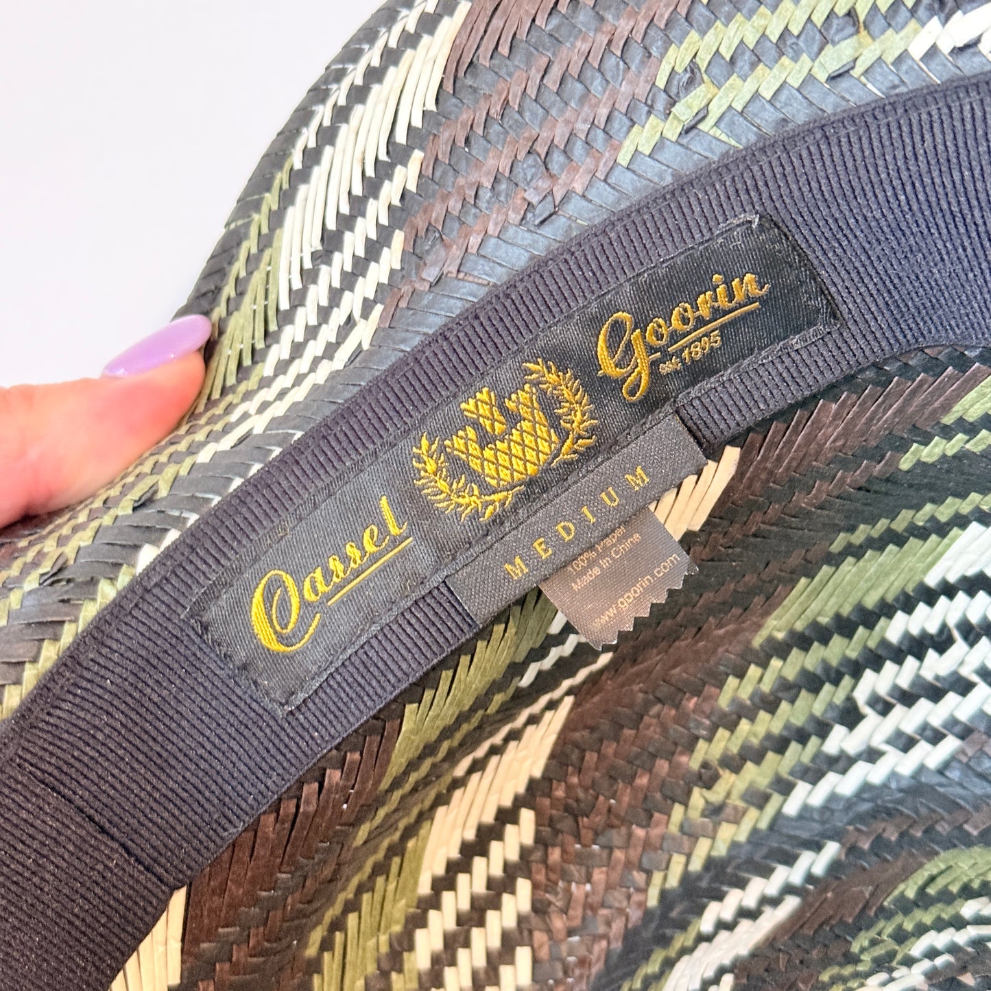 Cassel Goorin Size Medium Woven Straw Fedora Hat