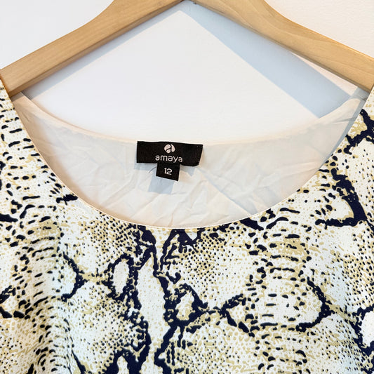 Amaya Size 12 Snakeskin Print Dress