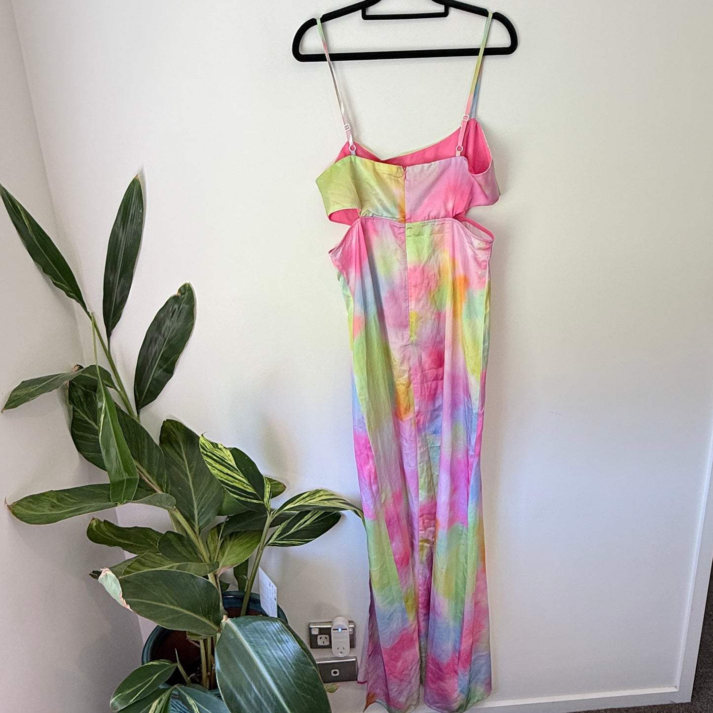 Showpo A Special Moment Dress Marble Tie-Dye Cutout Maxi (Size 12)