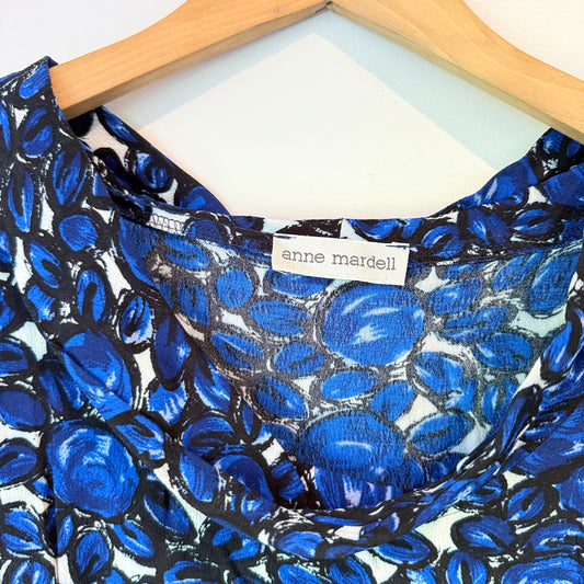 Anne Mardell U/Arm 44cm Blue Forte Floral Shift Dress