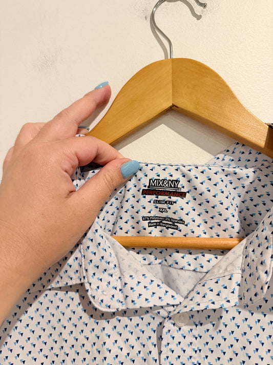 Mix & NY Size XXL Button-Up Short-Sleeve Shirt