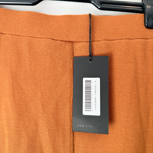 NYNE Tabacco Ribbed Knit Layer Skirt Size 8