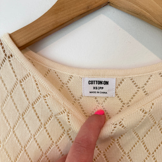 Cotton On Size XS Long Vanilla Crochet Dress