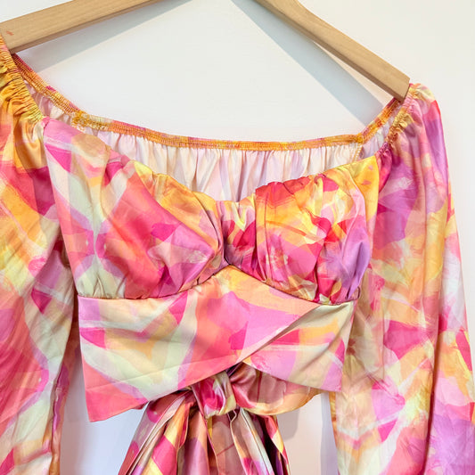 SHEIN Floral Print Wrap Top – Stylish & Flattering Fit, Size S