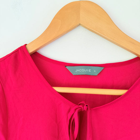 Jacqui.E Size 6 – Solid Color Notch Neck Blouse
