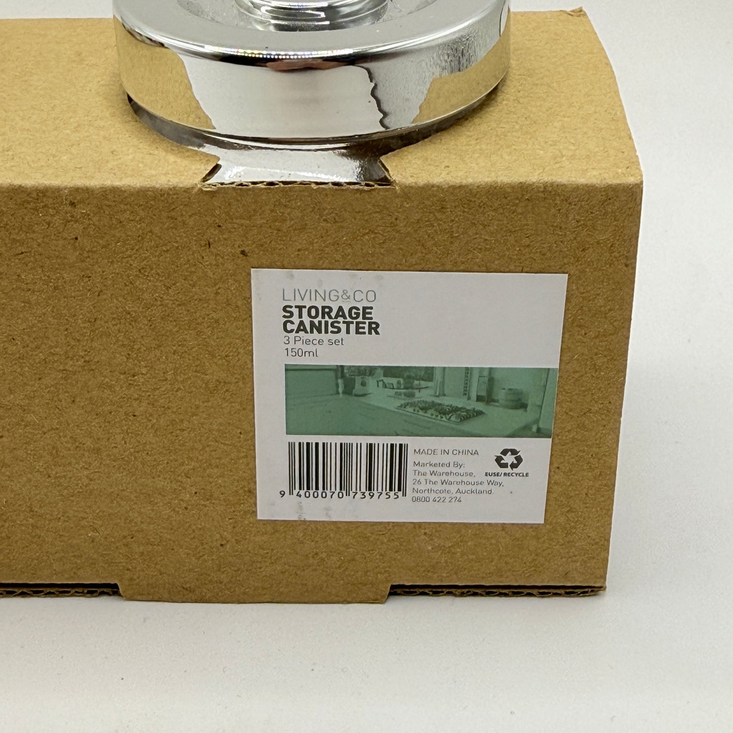 Living & Co 3pc 150ml Glass Storage Canister Set