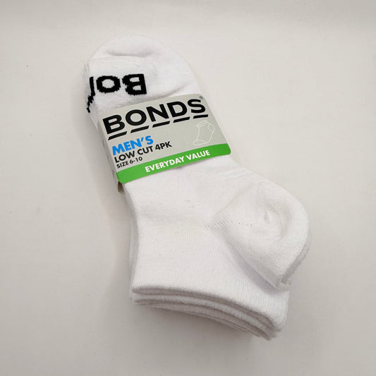Bonds Men’s Low Cut Socks 4PK