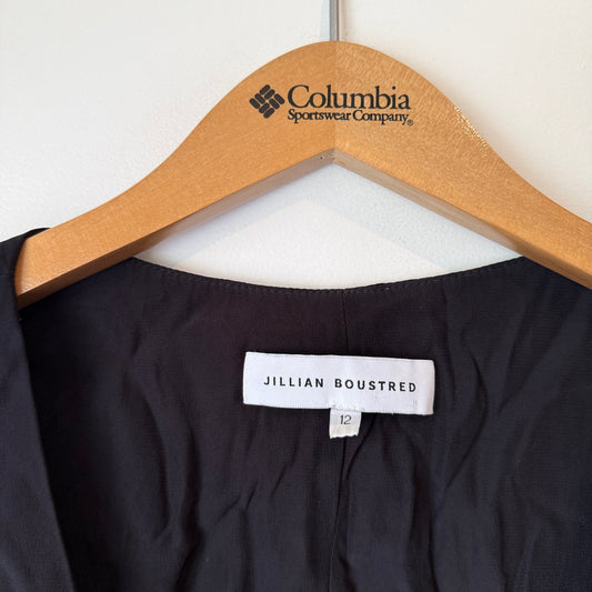 Jillian Boustred Size 12 Long-Sleeve Rayon Wrap Blouse