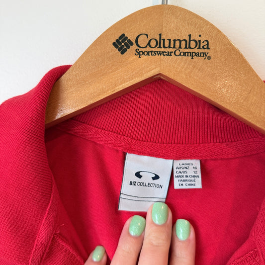 Biz Collection Size 16 Red Norfolk Island Short-Sleeve Polo Shirt