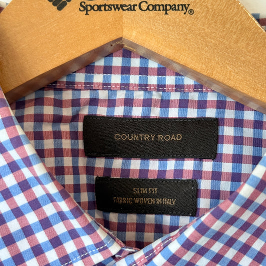 Country Road Size 40 Plaid Long-Sleeve Button-Down Dress Shirt