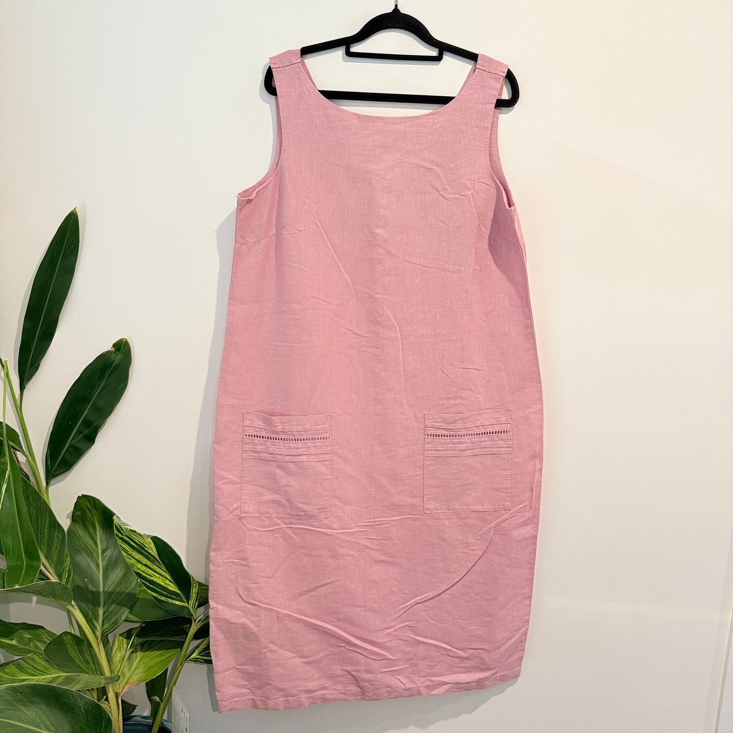 Next Size 16T Pink Linen Blend Shift Dress