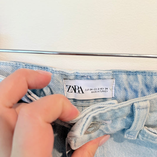 Zara Size 6 Denim Shorts with Cutout Sides