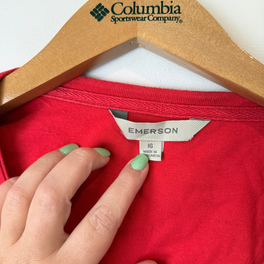 Emerson Size 16 Tunic Blouse with 3/4 Length Tie Sleeves