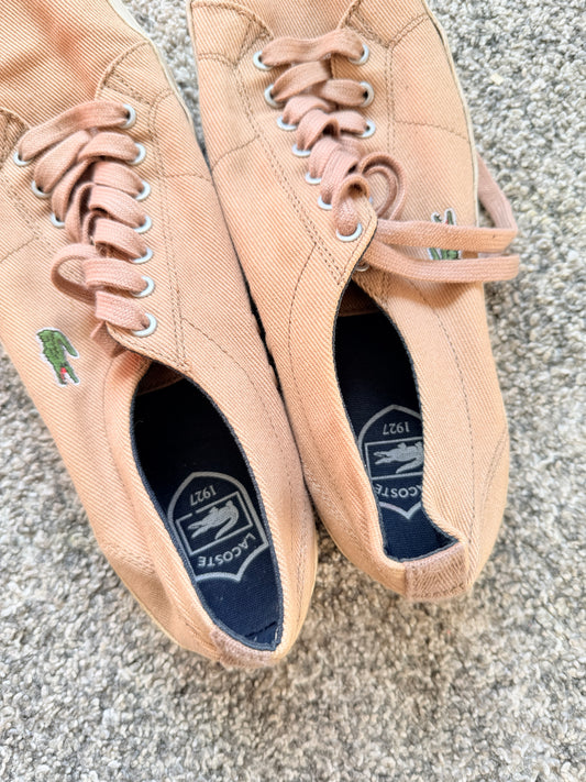 Lacoste Marcel Chunky Ox Sneakers Size EU 43 Beige Canvas Casual Shoes