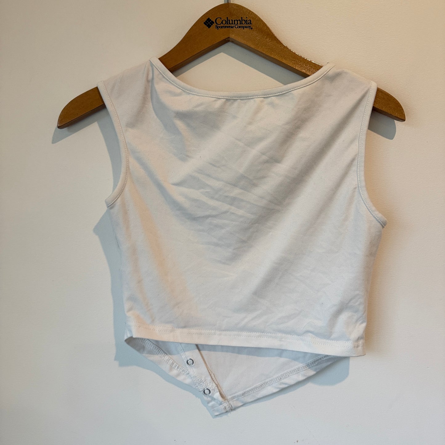 Shein Size S White Sleeveless Asymmetrical Top