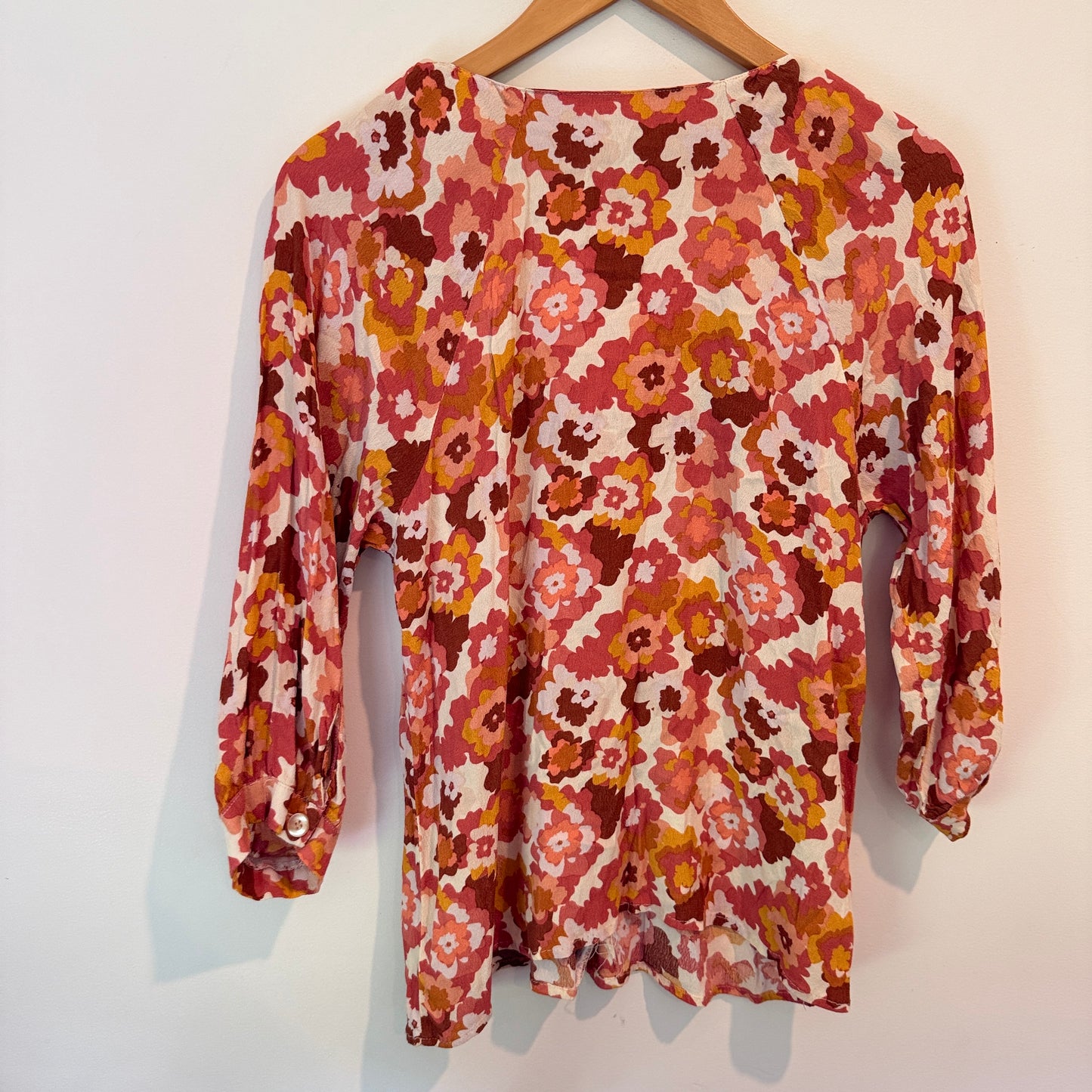 emerge Size 12 Floral Print Viscose Blouse