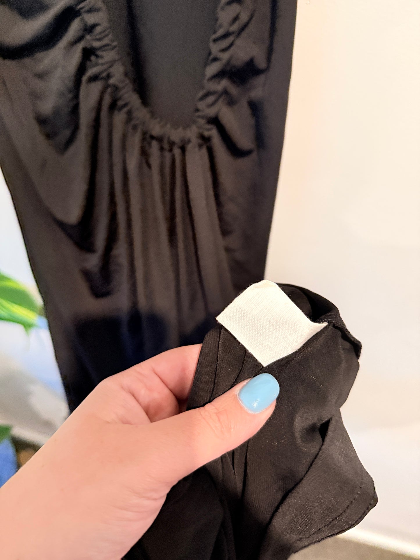 GLASSONS Black Ruched Cut-Out Slip Dress Size M