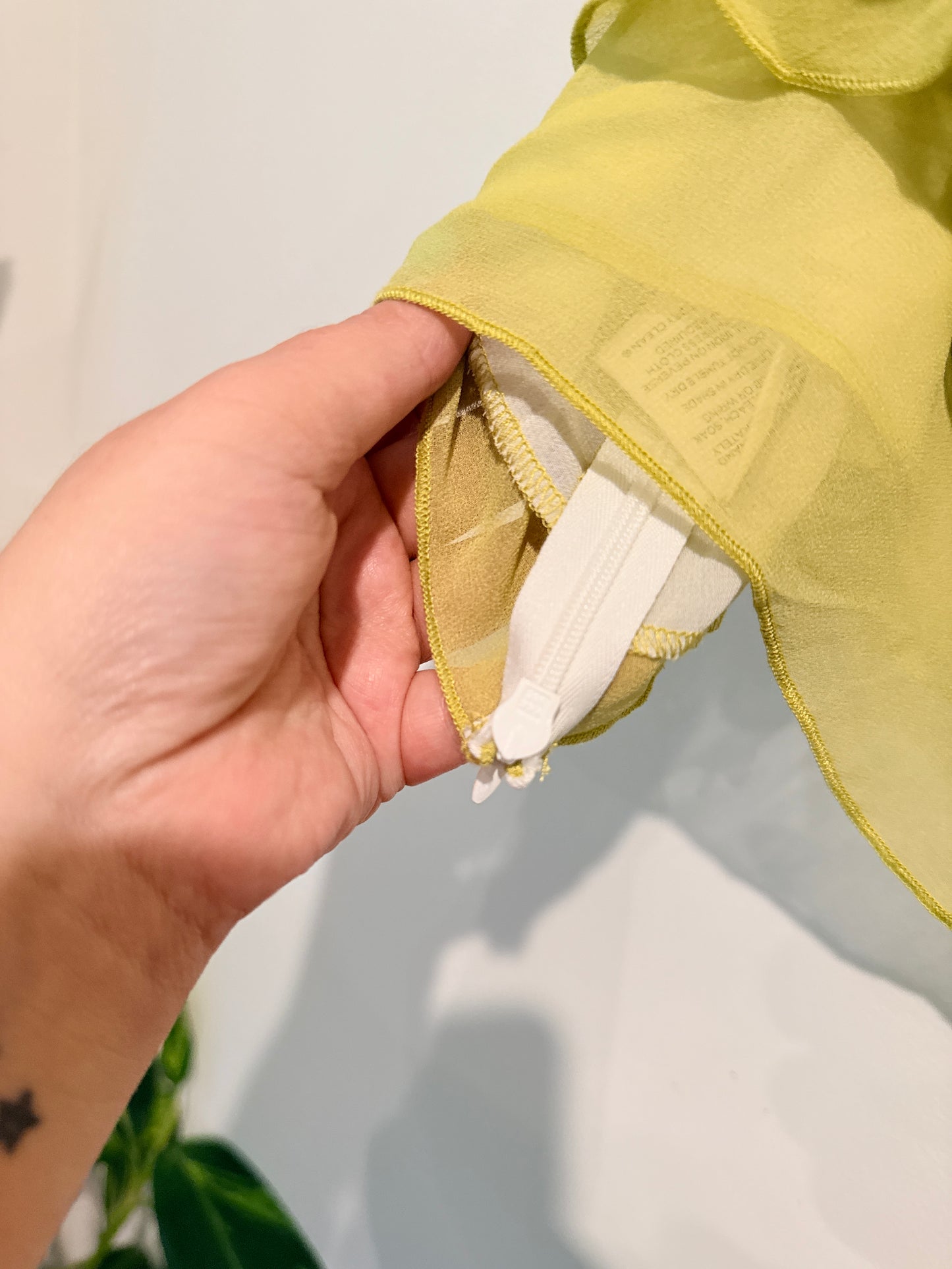 GLASSONS Lime Green One Shoulder Ruffle Top Size 10