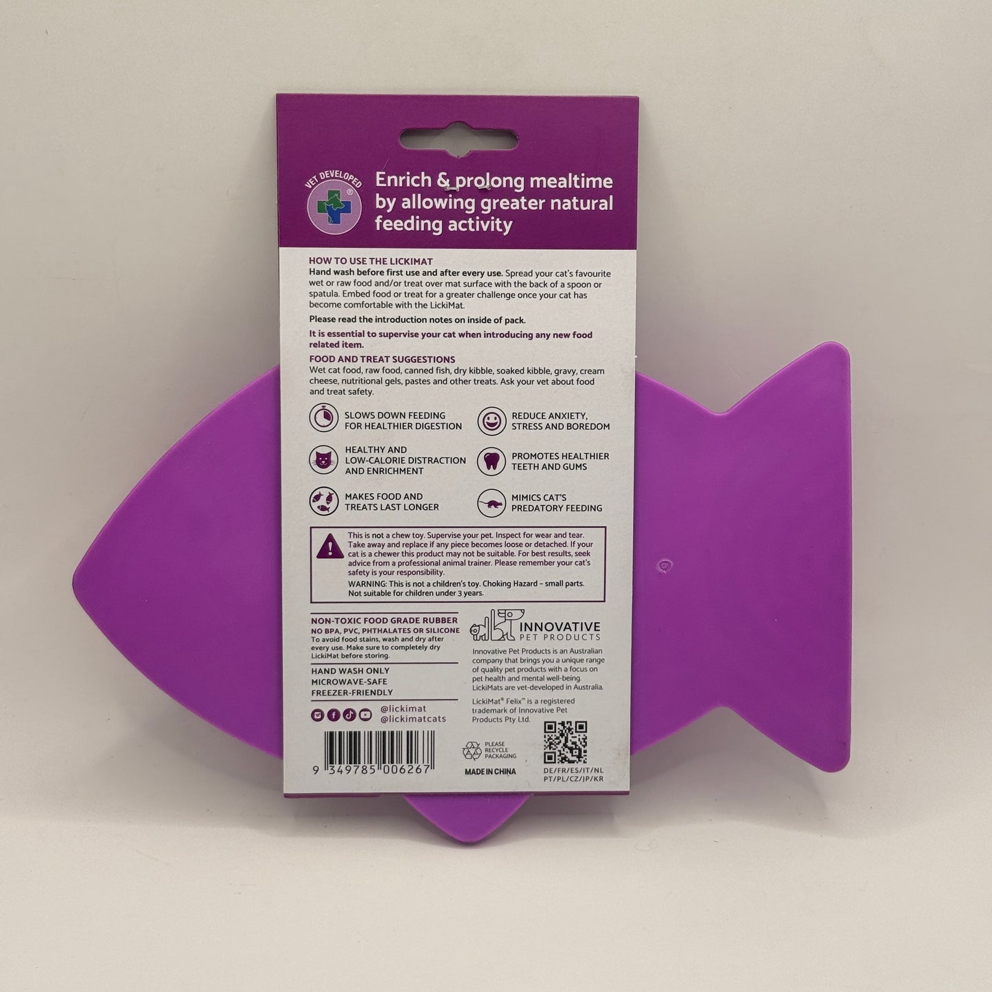 LickiMat Felix – Whisker-Friendly Slow Feeder for Cats