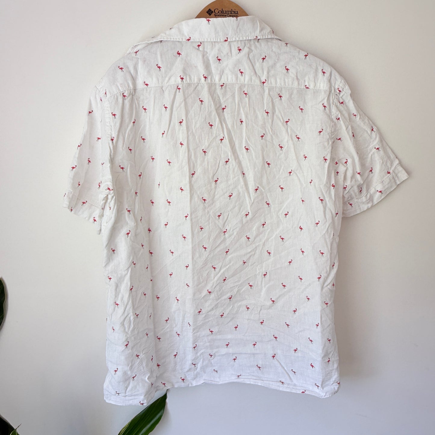 H&M Size M Regular Fit Linen-Blend Shirt Natural White