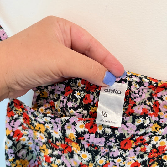 anko Size 16 Floral Print Cami Top