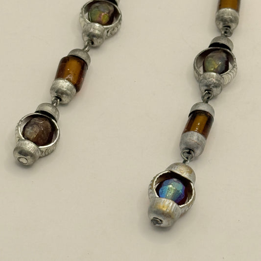 Long Boho Beaded Drop Earrings