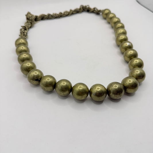 Chunky Antique-Gold Beaded Necklace