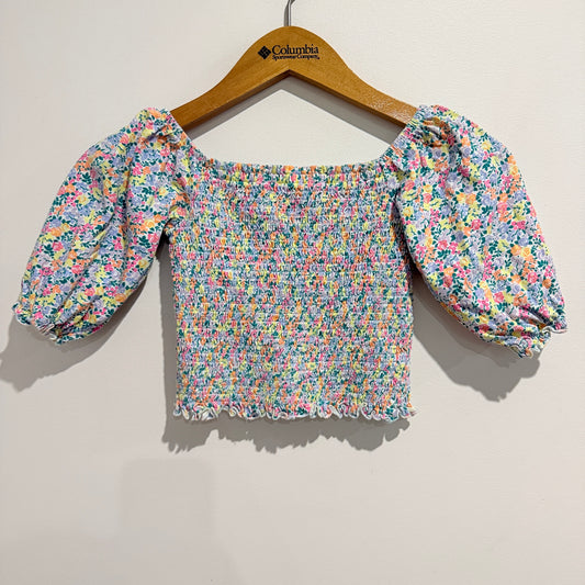 Switch Girls Size 10 Floral Cotton Crop Top