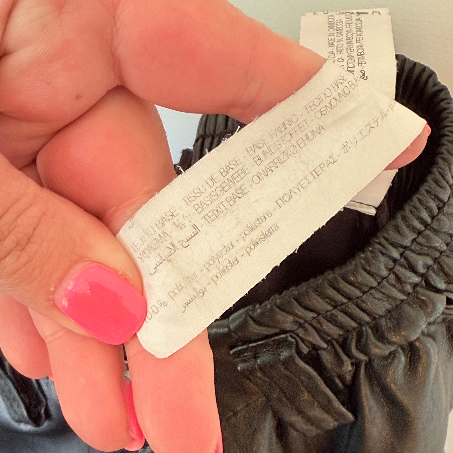 Bershka Size M Black Faux Leather Jogger Trousers